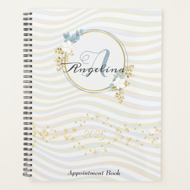 Chic Golden Appointment Book 2025 Monogram Planner (Devant)