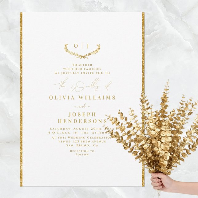 CHIC GOLDEN MARIAGE GOLD FOIL LUXE INVITATION (Créateur téléchargé)