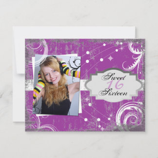 Chic Grunge Sweet 16 Anniversaire Fête Invitation