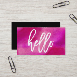 Chic Hello Magenta Aquarelle Carte de visite