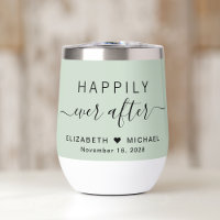 Chic Heureux Jamais Après Sage Mariage Vert