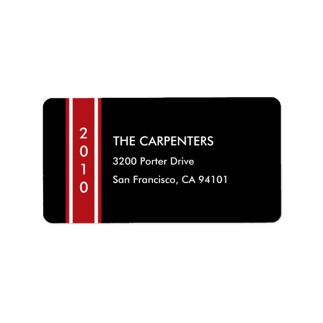 Chic Holiday Band Étiquette de adresse de vacances (Devant)