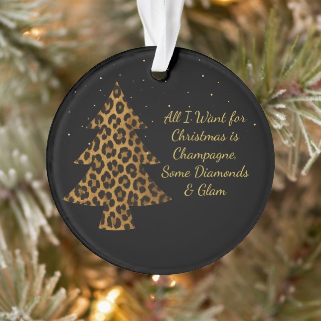 Chic Holiday Leopard Tree Design  Ornament (Arbre)