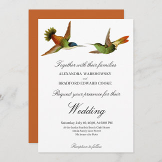 Chic Hummingbird faire-part de mariage Terracotta