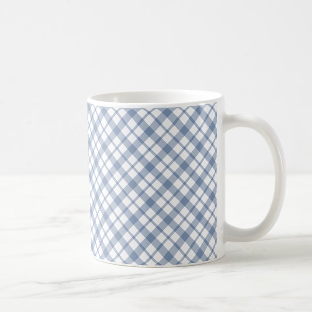 Chic Indigo Blue Preppee Check Coffee Mug (Droite)