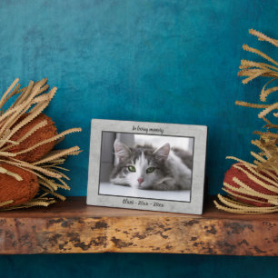 Chic Industrial Cat Memorial Photo Keepsaké Plaque