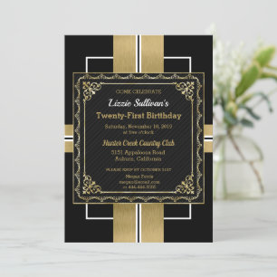 Chic Jazzy Gold Invitation