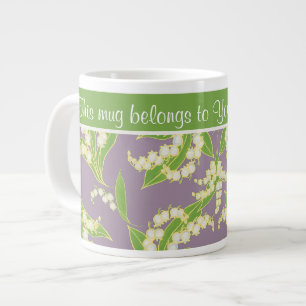 Chic Jumbo Café Mug : Lys of the Valley, Mauve