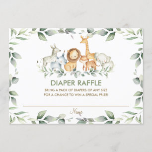 Chic Jungle Animaux Verdure Déchets Carte Raffle