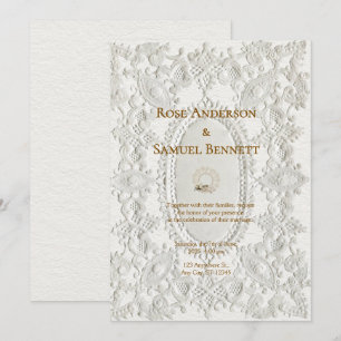Chic Lace Vintage Wedding Invitation
