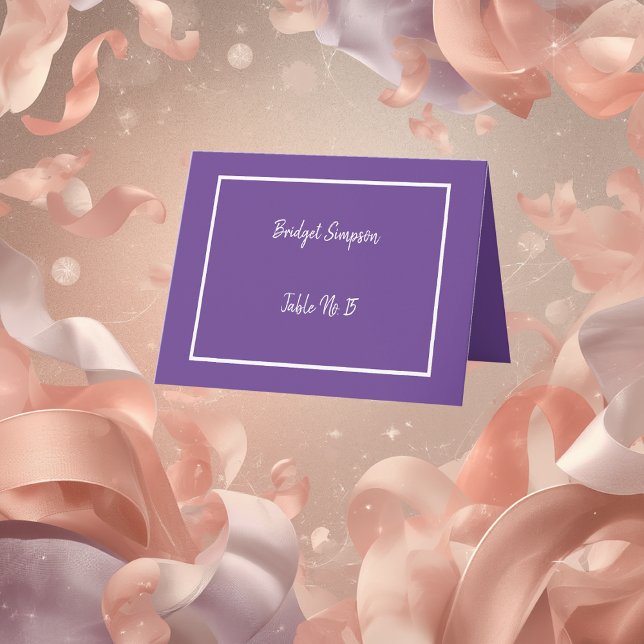chic lila & blanc invité Cartes de siège (Créateur téléchargé)