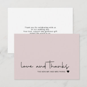 Chic Love et Merci Décontracté Script Blush Pink