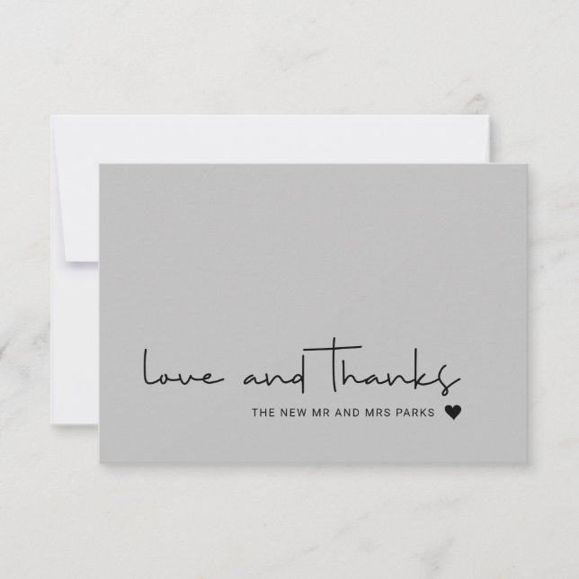 Chic Love et Merci Décontracté Script Grey Merci (Devant)