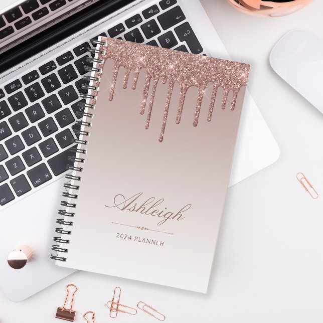 Chic Luxe Paillettes Gouttes Rose Doré 2024 (Créateur téléchargé)