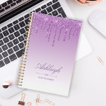 Chic Luxury Parties scintillant Drips Purple 2024<br><div class="desc">Ce planificateur chic est doté d'une bordure brillante en faux parties scintillant violet et d'un arrière - plan sombre violet. Personnalisez-le avec son nom en écriture élégante sur un séparateur en diamant violet. Les mots "2024 Planner" ou tout autre texte de votre choix apparaissent en sans serif police ci-dessous.</div>
