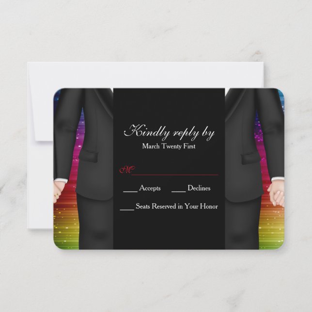 Chic M. et M. Tuxedo Couple carte RSVP (Devant)