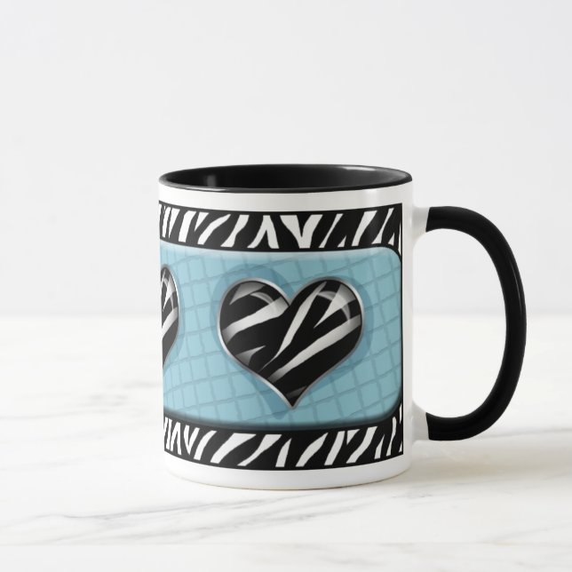 Chic ma tasse bleue d'impression de zèbre de coeur (Droite)