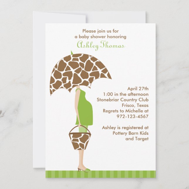 Chic Maman-to-be Baby Shower Invitations (Devant)