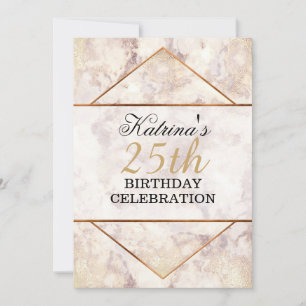 Chic Marble Anniversaire Fête Invitation