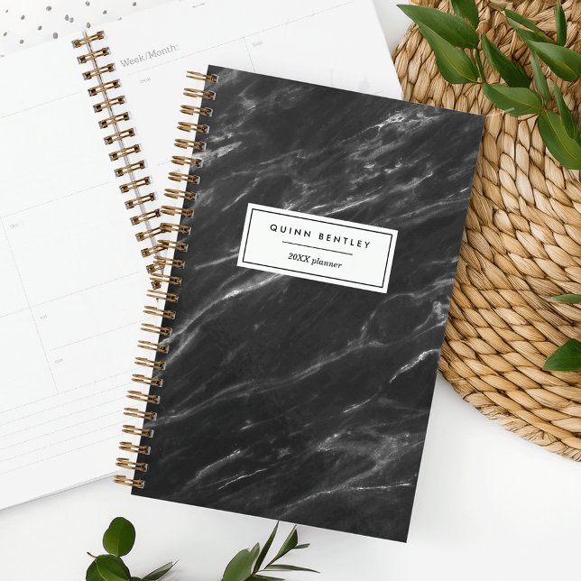 Chic marbre noir Personnalisé (Créateur téléchargé)