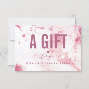 Chic Marbre rose Élégant Glam Beauté Salon Moderne