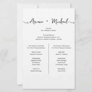 Chic mariage personnalisé Liste simple Entourage