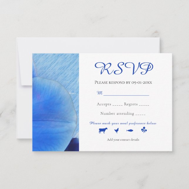 Chic Mariage RSVP Orchidées Aquarelle Bleue Tropic (Devant)