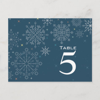 Chic marine bleu flocon de neige numéro de table d