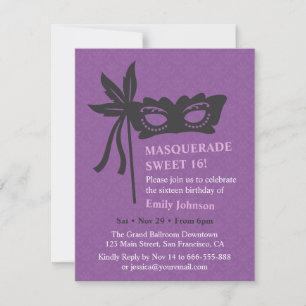 Chic Masque Silhouette Masquerade Invitations