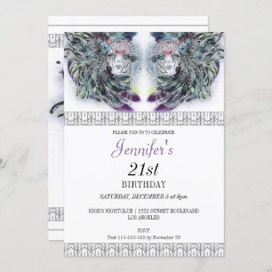Chic Masquerade Masques Masques Invitation Anniver