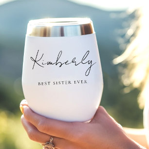 Chic Meilleure Soeur jamais Monogramme de script