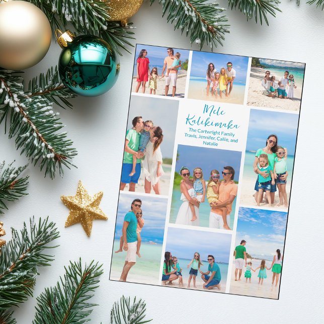 Chic Mele Kalikimaka Family Photo Collage Magnet (Créateur téléchargé)