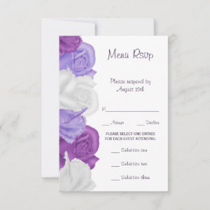 Chic Menu de Mariage avec Roses Héritières RSVP