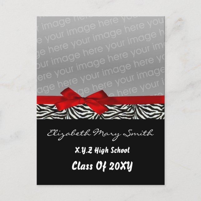chic mignon arc rouge photo Graduation Invitation (Devant)