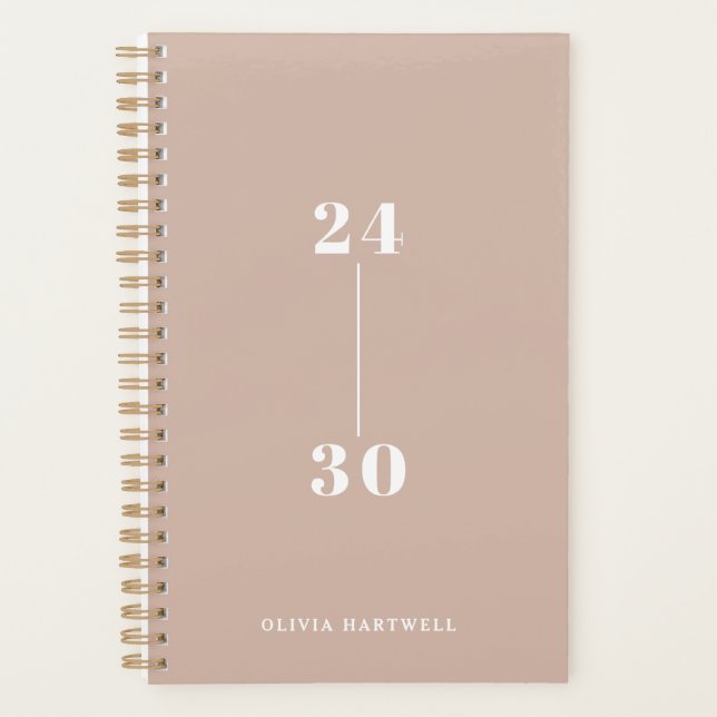Chic minimal Dusty Pink Typographie hebdomadaire m (Devant)