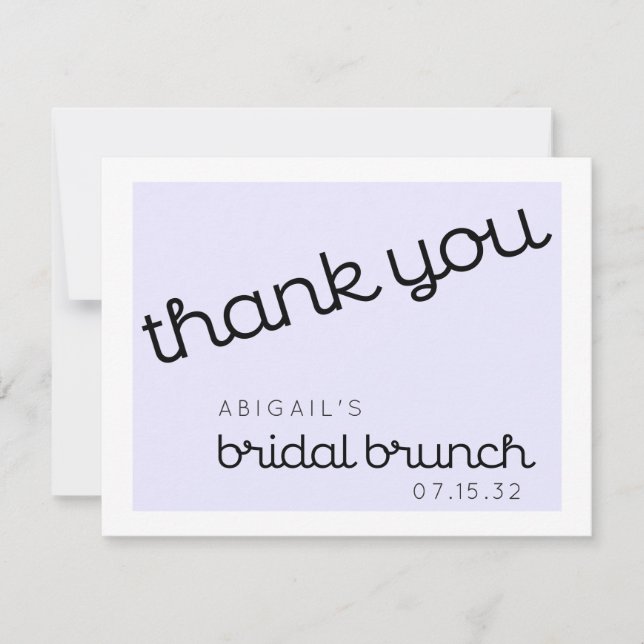 Chic Minimal Lavande Menu de Brunch de Mariage Scr (Devant)