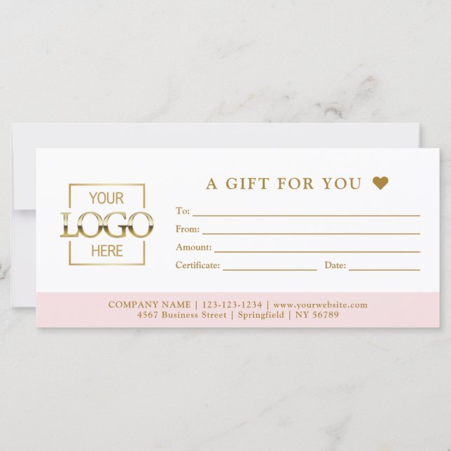 Chic Minimalist Business Gift Certificate Template (Devant)