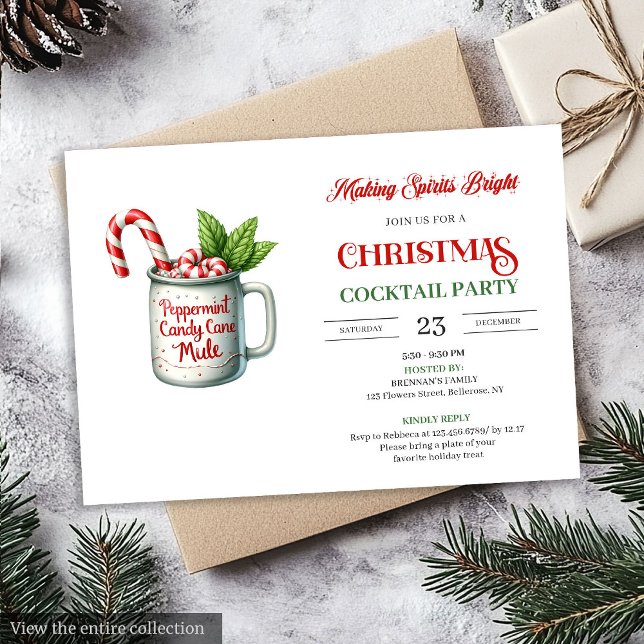 Chic minimalist festive cocktails party invitation (Chic minimalist festive cocktails party invitation

)