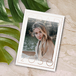 Chic Minimaliste Gold Foil Faire-part de graduatio