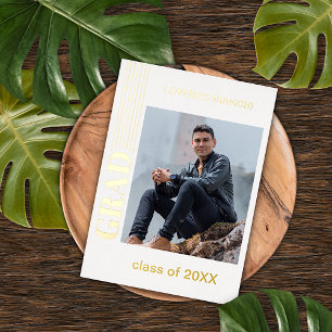 Chic Minimaliste Gold Foil Faire-part de graduatio