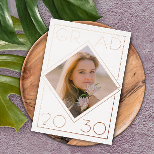 Chic Minimaliste Gold Foil Faire-part de graduatio