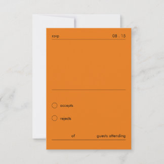 Chic Minimaliste Gras Orange RSVP de mariage 