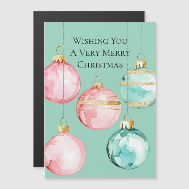 Chic Mint rose or ornements de Noël (Devant / Derrière)