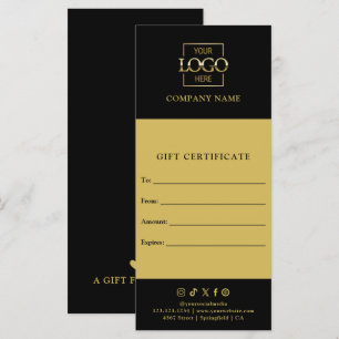 Chic Modern Business Certificat cadeau avec logo