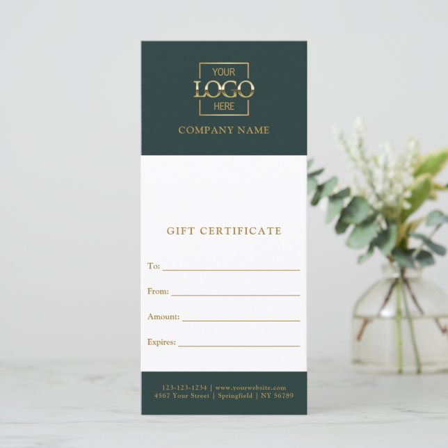 Chic Modern Business Personalized Gift Certificate (Debout devant)