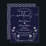 Chic Moderne Budget Floral Blanc Faire-part de mar<br><div class="desc">Chic Moderne Budget Floral Faire-part de mariage Blanc. Simple et moderne à compléter avec vos détails facilement et rapidement. Consultez ma boutique pour voir l'ensemble de la suite pour ce design.</div>