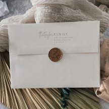 Chic moderne | Enveloppe de la carte de Noël Gold 
