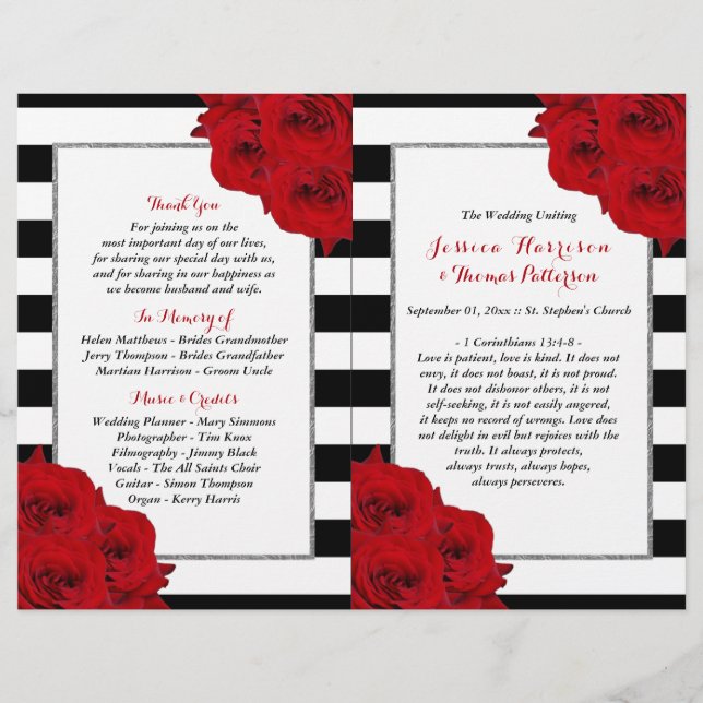 Chic Moderne Luxe Mariage Collection - Roses rouge (Devant)