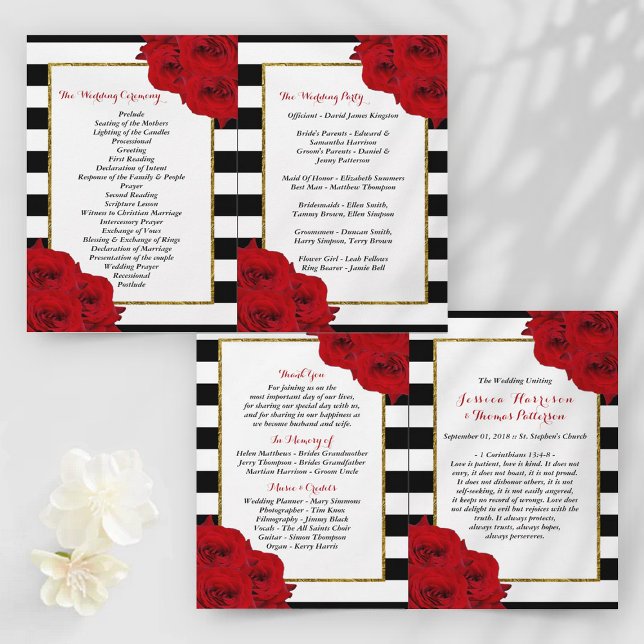 Chic Moderne Luxe Mariage Collection - Roses rouge (Créateur téléchargé)