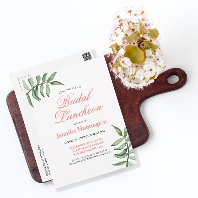Chic moderne verdure nuptiale Luncheon invitation (Créateur téléchargé)